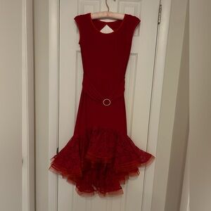 New DancewearWorks red dance dress, size 8/10